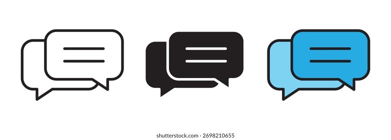 A modern flat-style message icon in colored, filled, and stroke design. Represents communication, texting, and online conversation. Ideal for websites, apps, infographics, and presentations related to