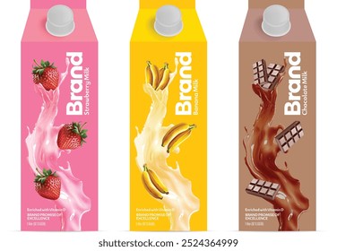 Rótulo moderno de embalagem de leite aromatizado - eps 