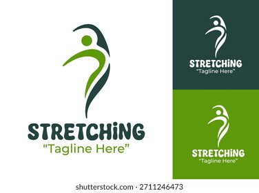 A modern flexibility emblem ideal for wellness services, stretching sessions, and fitness clubs.