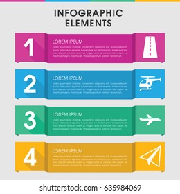 Modern flight infographic template. infographic design with flight icons includes runway, paper airplane. can be used for presentation, diagram, annual report, web design.