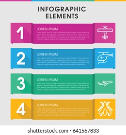 Modern flight infographic template. infographic design with flight icons includes fly, plane. can be used for presentation, diagram, annual report, web design.