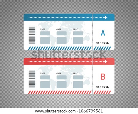 Modern flight tickets design template