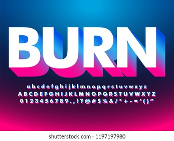 modern floating 3d gradient extrude text effect with futuristic design and modern neon light effect