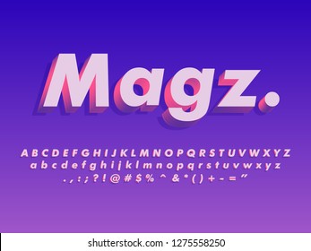 modern floating 3d gradient extrude text effect 
