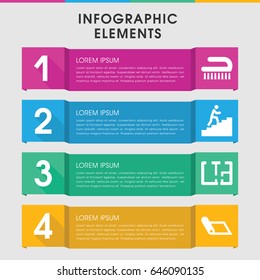 Modern floor infographic template. infographic design with floor icons includes clean brush, plan. can be used for presentation, diagram, annual report, web design.