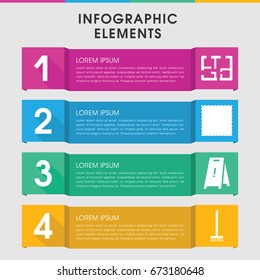 Modern floor infographic template. infographic design with floor icons includes broom, carpet, wet floor. can be used for presentation, diagram, annual report, web design.