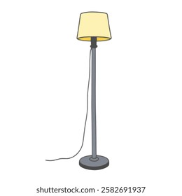 A modern floor lamp, perfect for illuminating living spaces with a sleek and stylish design.