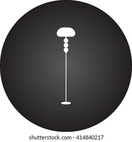 Modern floor lamp sign simple icon on  background