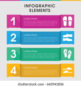 Modern flops infographic template. infographic design with flops icons includes slippers. can be used for presentation, diagram, annual report, web design.