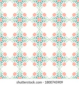 Modern floral art deco pattern. Seamless abstract botanic background. Vector illustration.