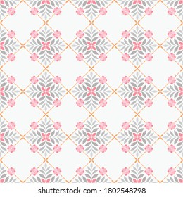 Moderno patrón de arte deco floral. Fondo botánico abstracto sin inconvenientes. Ilustración vectorial.