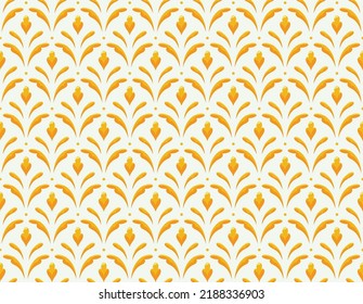 Moderno patrón de arte deco floral. Fondo botánico abstracto sin inconvenientes. Ilustración vectorial.