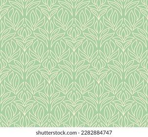 Modern floral art deco pattern. Seamless abstract botanic background. Vector illustration.