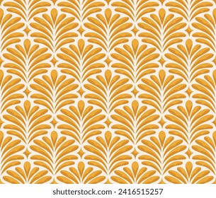 Modern floral art deco pattern. Seamless abstract botanic background. Vector illustration.