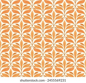 Modern floral art deco pattern. Seamless abstract botanic background. Vector illustration.