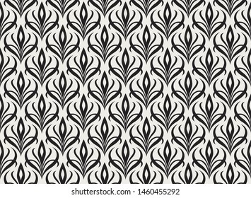 Modern floral art deco seamless pattern. Trendy abstract texture. Vector geometric background.