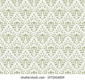 Modern floral art deco seamless pattern. Vector damask illustration with leaves. Decorative botanical background.