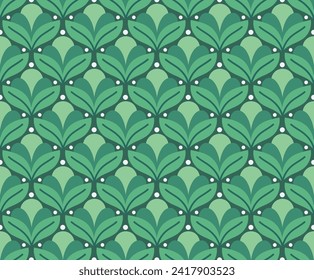 Modern floral art deco seamless pattern. Vector damask illustration with leaves. Decorative botanical background.