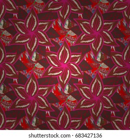 Modern floral background. The elegant the template for fashion prints. Folk style. Amazing seamless floral pattern with bright colorful flowers and leaves on a colored background.