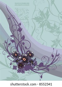 Fondo floral moderno con ondas, elemento para el diseño, serie de ilustraciones vectoriales.