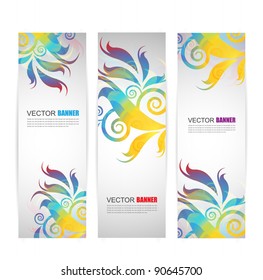modern floral banner set