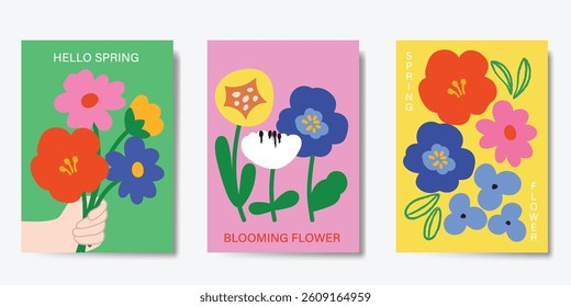 Modern floral card background vector. Minimal hand drawn botanical flowers template background. Design illustration for wedding, vip cover, poster, rsvp modern card, birthday party.