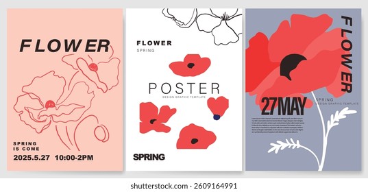 Modern floral card background vector. Minimal hand drawn botanical flowers template background. Design illustration for wedding, vip cover, poster, rsvp modern card, birthday party.