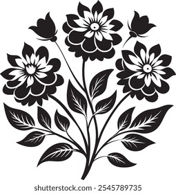 Modern Floral Corner Illustration - White Background