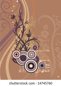 Modern floral design with a textual background, vector illustration series.