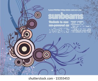 Modern floral design with a textual background, vector illustration series.