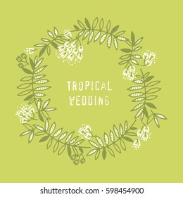 modern floral design with tropical abstract leaves. modern tropic leaf composition vector illustration. stylish surface design for cards, poster, web banners, header and book cover
