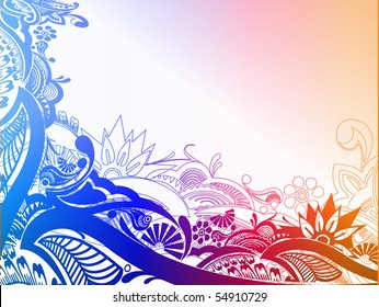 modern floral elements with abstract shapes. vector illustration,