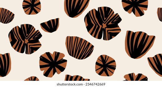 Modern floral with flowers print. Seamless pattern. Hand drawn style.
