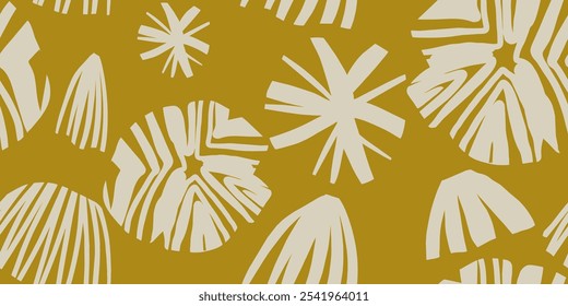 Modern floral with flowers print. Seamless pattern. Hand drawn style.
