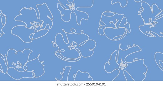 Modern floral with flowers print. Seamless pattern. Hand drawn style.
