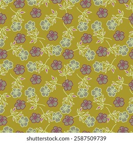 Modern floral with flowers print. Seamless pattern. Hand drawn style.