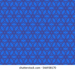 modern floral geometric ornament. seamless vector pattern. blue, red color. for invitation, wallpaper, fashion design.