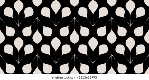 Modern floral geometric seamless pattern. Vector illustration