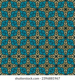 Geometría floral moderna patrón de mosaico vectorial sin costura. Ornamento de muestra de mosaico geométrico real. Flor abstracta que repite la impresión textil de azulejos. Plantilla lineal de repetición decorativa