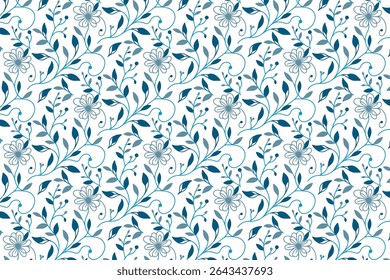 modern floral line pattern with sketched petals and leaves in repeat layout for women fashion textile pillow covers and table cloth

