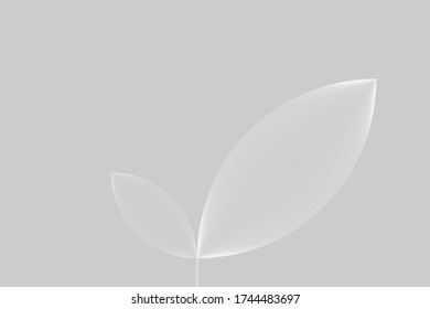 Modern floral line pattern, vector background.