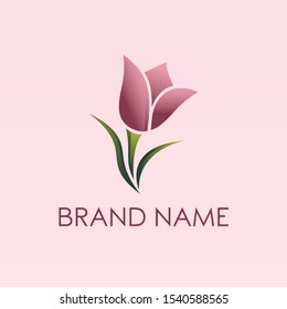 Modern floral logo design. Gradient flower logo design. Creative cosmetics salon symbol. Beauty, spa salon, cosmetics or boutique logo. Symbol of love, compassion and charity - Vector