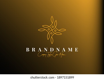 Modern floral logo design. Vector illustration of abstract modern floral monoline design. Vintage logo design vector line icon template