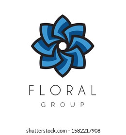 Modern Floral logo template. also you can see them as papers stack around in circles