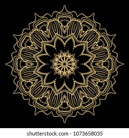 Modern floral mandala, decorative ornament. design for print fabric, tatto. vector.