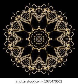 Modern floral mandala, decorative ornament. design for print fabric, tatto. vector.