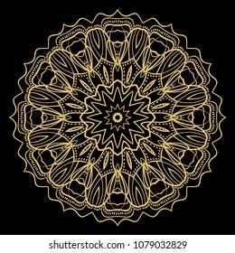 Modern floral mandala, decorative ornament. design for print fabric, tatto. vector.
