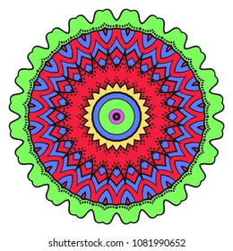 Modern floral mandala, decorative ornament. design for print fabric, tatto. vector.
