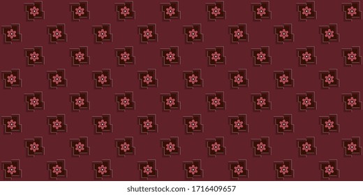 Modern floral motif houndstooth, pie de poul pattern. Simple geometric all over print block for apparel textile, garment, female dress fabric, girls shirt. Eighties fashion ditsy design vector graphic