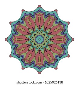 Modern floral ornament. Vector color mandala illustration, Designed for Web, Greeting Card, Poster, Label and Other